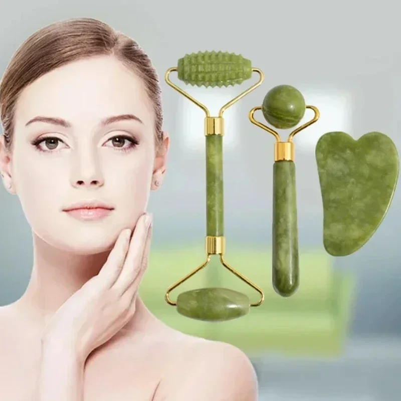 adeglow™ natural stone facial roller & gua sha set by cozest adeglow™ natural stone facial roller & gua sha set by cozest