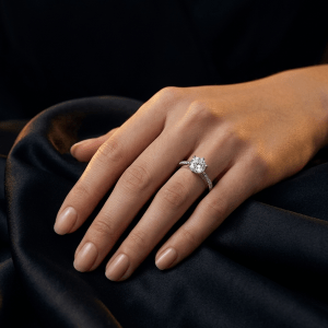 six claw solitaire sterling silver ring