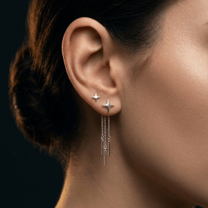 star tassel sterling silver earrings
