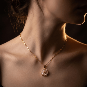 sakura pendant stainless steel necklace
