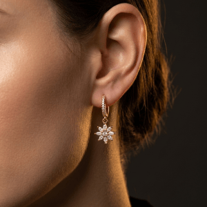 star dangle stainless steel earrings