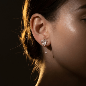 butterfly stud sterling silver earrings