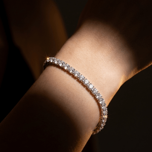 aurora sterling silver tennis bracelet