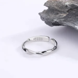 fashion 925 sterling silver simple twisted wire rings for women wedding fine jewelry gift wholesale