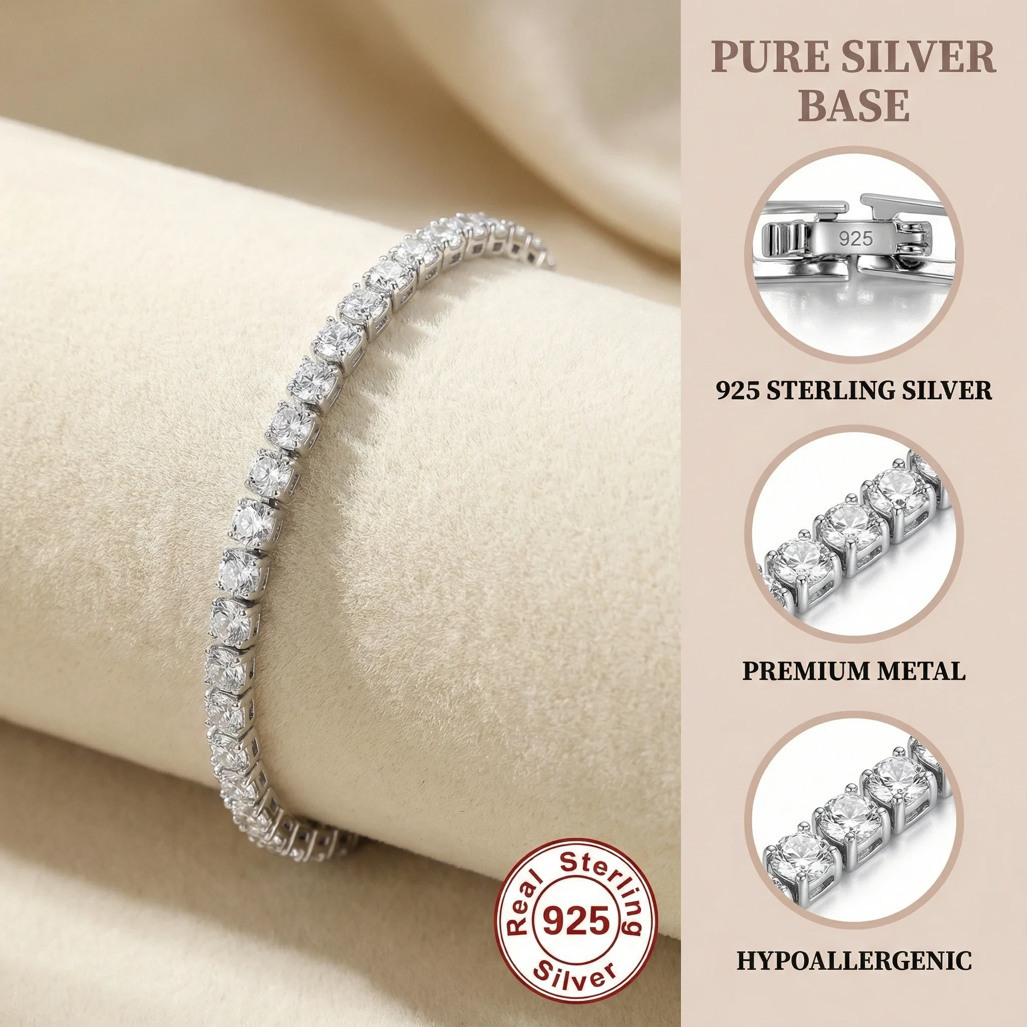 lihong s925 sterling silver bracelet zirconia tennis ball women fashion simple engagement wedding charm jewelry 4mm 16 20cm lihong s925 sterling silver bracelet zirconia tennis ball women fashion simple engagement wedding charm jewelry 4mm 16 20cm
