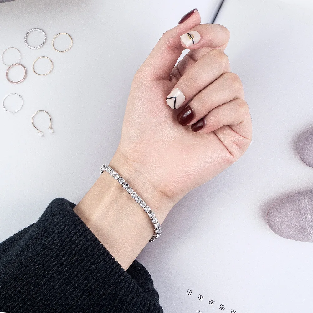 lihong s925 sterling silver bracelet zirconia tennis ball women fashion simple engagement wedding charm jewelry 4mm 16 20cm lihong s925 sterling silver bracelet zirconia tennis ball women fashion simple engagement wedding charm jewelry 4mm 16 20cm